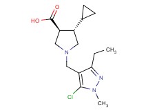 (3S*,4S*)-1-[(5-chloro-3-ethyl-1-methyl-1H-pyrazol-4-yl)methyl]-4-cyclopropyl-3-pyrrolidinecarboxylic acid