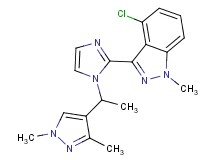 4-chloro-3-{1-[1-(1,3-dimethyl-1H-pyrazol-4-yl)ethyl]-1H-imidazol-2-yl}-1-methyl-1H-indazole