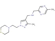 1-(5-methylpyrazin-2-yl)-N-{[3-methyl-1-(2-thiomorpholin-4-ylethyl)-1H-pyrazol-4-yl]methyl}methanamine
