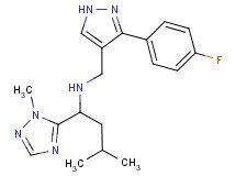 N-{[3-(4-fluorophenyl)-1H-pyrazol-4-yl]methyl}-3-methyl-1-(1-methyl-1H-1,2,4-triazol-5-yl)butan-1-amine