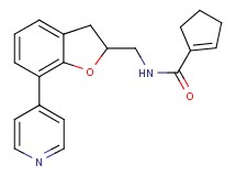 N-{[7-(4-pyridinyl)-2,3-dihydro-1-benzofuran-2-yl]methyl}-1-cyclopentene-1-carboxamide