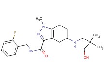 N-(2-fluorobenzyl)-5-[(3-hydroxy-2,2-dimethylpropyl)amino]-1-methyl-4,5,6,7-tetrahydro-1H-indazole-3-carboxamide