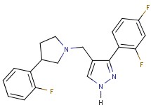 3-(2,4-difluorophenyl)-4-{[3-(2-fluorophenyl)-1-pyrrolidinyl]methyl}-1H-pyrazole
