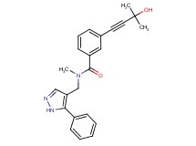 3-(3-hydroxy-3-methylbut-1-yn-1-yl)-N-methyl-N-[(5-phenyl-1H-pyrazol-4-yl)methyl]benzamide
