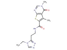 N-[2-(4-ethyl-4H-1,2,4-triazol-3-yl)ethyl]-3,5-dimethyl-4-oxo-3,4-dihydrothieno[2,3-d]pyrimidine-6-carboxamide