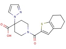 4-(1H-pyrazol-1-yl)-1-(4,5,6,7-tetrahydro-1-benzothien-2-ylcarbonyl)piperidine-4-carboxylic acid