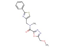 5-(methoxymethyl)-N-methyl-N-[(2-phenyl-1,3-thiazol-4-yl)methyl]-1,3,4-oxadiazole-2-carboxamide