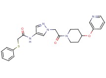 N-(1-{2-oxo-2-[4-(3-pyridinyloxy)-1-piperidinyl]ethyl}-1H-pyrazol-4-yl)-2-(phenylthio)acetamide