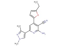 2-amino-6-(1,3-dimethyl-1H-pyrazol-4-yl)-4-(5-ethyl-2-furyl)nicotinonitrile