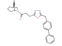 (1R*,5S*)-6-{3-[5-(4-biphenylylmethyl)-1,3,4-oxadiazol-2-yl]propanoyl}-6-azabicyclo[3.2.1]octane