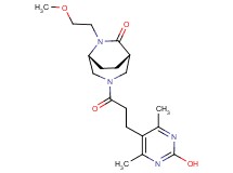 (1S*,5R*)-3-[3-(2-hydroxy-4,6-dimethylpyrimidin-5-yl)propanoyl]-6-(2-methoxyethyl)-3,6-diazabicyclo[3.2.2]nonan-7-one