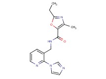 2-ethyl-N-{[2-(1H-imidazol-1-yl)pyridin-3-yl]methyl}-4-methyl-1,3-oxazole-5-carboxamide