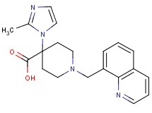 4-(2-methyl-1H-imidazol-1-yl)-1-(quinolin-8-ylmethyl)piperidine-4-carboxylic acid