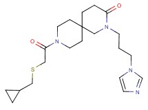 9-{[(cyclopropylmethyl)thio]acetyl}-2-[3-(1H-imidazol-1-yl)propyl]-2,9-diazaspiro[5.5]undecan-3-one
