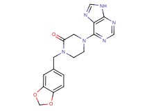 1-(1,3-benzodioxol-5-ylmethyl)-4-(9H-purin-6-yl)-2-piperazinone trifluoroacetate