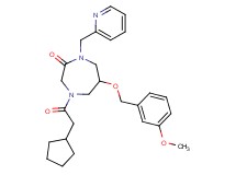 4-(cyclopentylacetyl)-6-[(3-methoxybenzyl)oxy]-1-(2-pyridinylmethyl)-1,4-diazepan-2-one