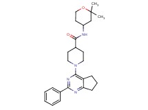 N-(2,2-dimethyltetrahydro-2H-pyran-4-yl)-1-(2-phenyl-6,7-dihydro-5H-cyclopenta[d]pyrimidin-4-yl)-4-piperidinecarboxamide