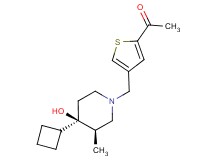 1-(4-{[(3R*,4R*)-4-cyclobutyl-4-hydroxy-3-methylpiperidin-1-yl]methyl}-2-thienyl)ethanone