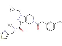 1-(cyclopropylmethyl)-N-methyl-5-[(3-methylphenyl)acetyl]-N-(1,3-thiazol-4-ylmethyl)-4,5,6,7-tetrahydro-1H-pyrazolo[4,3-c]pyridine-3-carboxamide