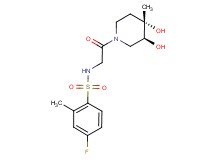N-{2-[(3S*,4S*)-3,4-dihydroxy-4-methylpiperidin-1-yl]-2-oxoethyl}-4-fluoro-2-methylbenzenesulfonamide