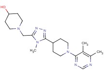 1-({5-[1-(5,6-dimethylpyrimidin-4-yl)piperidin-4-yl]-4-methyl-4H-1,2,4-triazol-3-yl}methyl)piperidin-4-ol