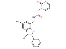 N-[(3,5-dimethyl-2-phenyl-1H-indol-7-yl)methyl]-2-(2-oxopyrimidin-1(2H)-yl)acetamide