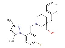 {3-benzyl-1-[2-(3,5-dimethyl-1H-pyrazol-1-yl)-5-fluorobenzyl]-3-piperidinyl}methanol