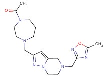 2-[(4-acetyl-1,4-diazepan-1-yl)methyl]-5-[(5-methyl-1,2,4-oxadiazol-3-yl)methyl]-4,5,6,7-tetrahydropyrazolo[1,5-a]pyrazine