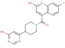 7-fluoro-4-{[4-(6-hydroxy-4-pyrimidinyl)-1-piperidinyl]carbonyl}-2-quinolinol