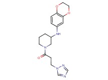 N-(2,3-dihydro-1,4-benzodioxin-6-yl)-1-[3-(1H-1,2,4-triazol-1-yl)propanoyl]-3-piperidinamine