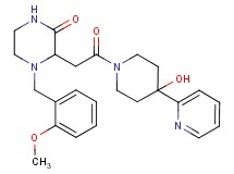 3-{2-[4-hydroxy-4-(2-pyridinyl)-1-piperidinyl]-2-oxoethyl}-4-(2-methoxybenzyl)-2-piperazinone