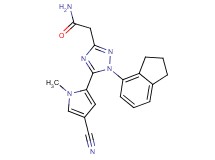 2-[5-(4-cyano-1-methyl-1H-pyrrol-2-yl)-1-(2,3-dihydro-1H-inden-4-yl)-1H-1,2,4-triazol-3-yl]acetamide