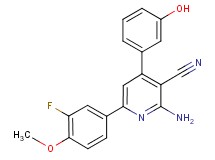2-amino-6-(3-fluoro-4-methoxyphenyl)-4-(3-hydroxyphenyl)nicotinonitrile