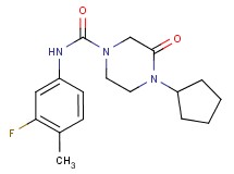 4-cyclopentyl-N-(3-fluoro-4-methylphenyl)-3-oxopiperazine-1-carboxamide
