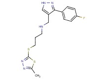 N-{[3-(4-fluorophenyl)-1H-pyrazol-4-yl]methyl}-3-[(5-methyl-1,3,4-thiadiazol-2-yl)thio]propan-1-amine