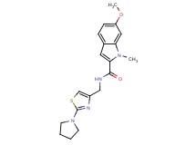 6-methoxy-1-methyl-N-[(2-pyrrolidin-1-yl-1,3-thiazol-4-yl)methyl]-1H-indole-2-carboxamide