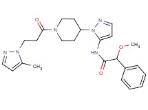 2-methoxy-N-(1-{1-[3-(5-methyl-1H-pyrazol-1-yl)propanoyl]-4-piperidinyl}-1H-pyrazol-5-yl)-2-phenylacetamide