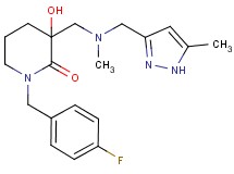 1-(4-fluorobenzyl)-3-hydroxy-3-({methyl[(5-methyl-1H-pyrazol-3-yl)methyl]amino}methyl)-2-piperidinone