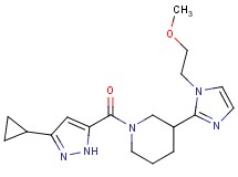 1-[(3-cyclopropyl-1H-pyrazol-5-yl)carbonyl]-3-[1-(2-methoxyethyl)-1H-imidazol-2-yl]piperidine