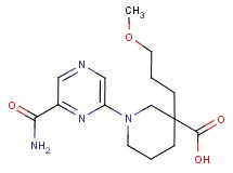 1-[6-(aminocarbonyl)-2-pyrazinyl]-3-(3-methoxypropyl)-3-piperidinecarboxylic acid