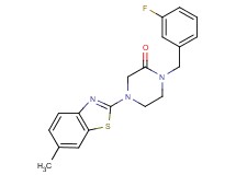 1-(3-fluorobenzyl)-4-(6-methyl-1,3-benzothiazol-2-yl)-2-piperazinone