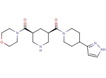 4-[((3S*,5R*)-5-{[4-(1H-pyrazol-3-yl)piperidin-1-yl]carbonyl}piperidin-3-yl)carbonyl]morpholine