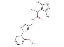 2-amino-2-(3,5-dimethyl-1H-pyrazol-4-yl)-N-{[1-(2-methoxyphenyl)-1H-pyrazol-4-yl]methyl}acetamide