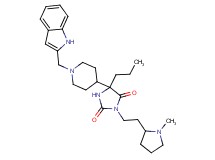 5-[1-(1H-indol-2-ylmethyl)-4-piperidinyl]-3-[2-(1-methyl-2-pyrrolidinyl)ethyl]-5-propyl-2,4-imidazolidinedione