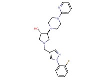 (3S*,4S*)-1-{[1-(2-fluorophenyl)-1H-pyrazol-4-yl]methyl}-4-[4-(2-pyridinyl)-1-piperazinyl]-3-pyrrolidinol