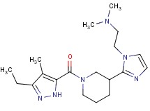 2-(2-{1-[(3-ethyl-4-methyl-1H-pyrazol-5-yl)carbonyl]piperidin-3-yl}-1H-imidazol-1-yl)-N,N-dimethylethanamine