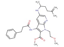 methyl 5-[(1,4-dimethyl-4-penten-1-yl)amino]-1-(2-methoxyethyl)-3-[(3-phenylpropanoyl)amino]-1H-pyrrolo[2,3-b]pyridine-2-carboxylate