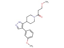 4-[4-(3-methoxyphenyl)-1H-pyrazol-5-yl]-1-(3-methoxypropanoyl)piperidine