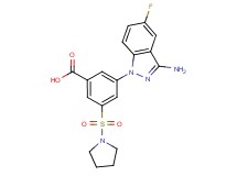 3-(3-amino-5-fluoro-1H-indazol-1-yl)-5-(pyrrolidin-1-ylsulfonyl)benzoic acid