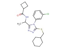 N-(1-{4-(3-chlorophenyl)-5-[(cyclohexylmethyl)thio]-4H-1,2,4-triazol-3-yl}ethyl)cyclobutanecarboxamide